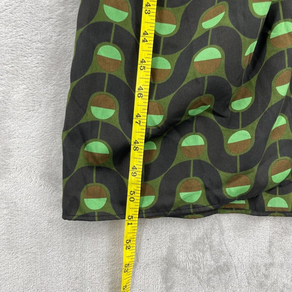 Zara Retro Printed Twill Wrap Shirt Midi Dress Disco Long Sleeve - Picture 12 of 15